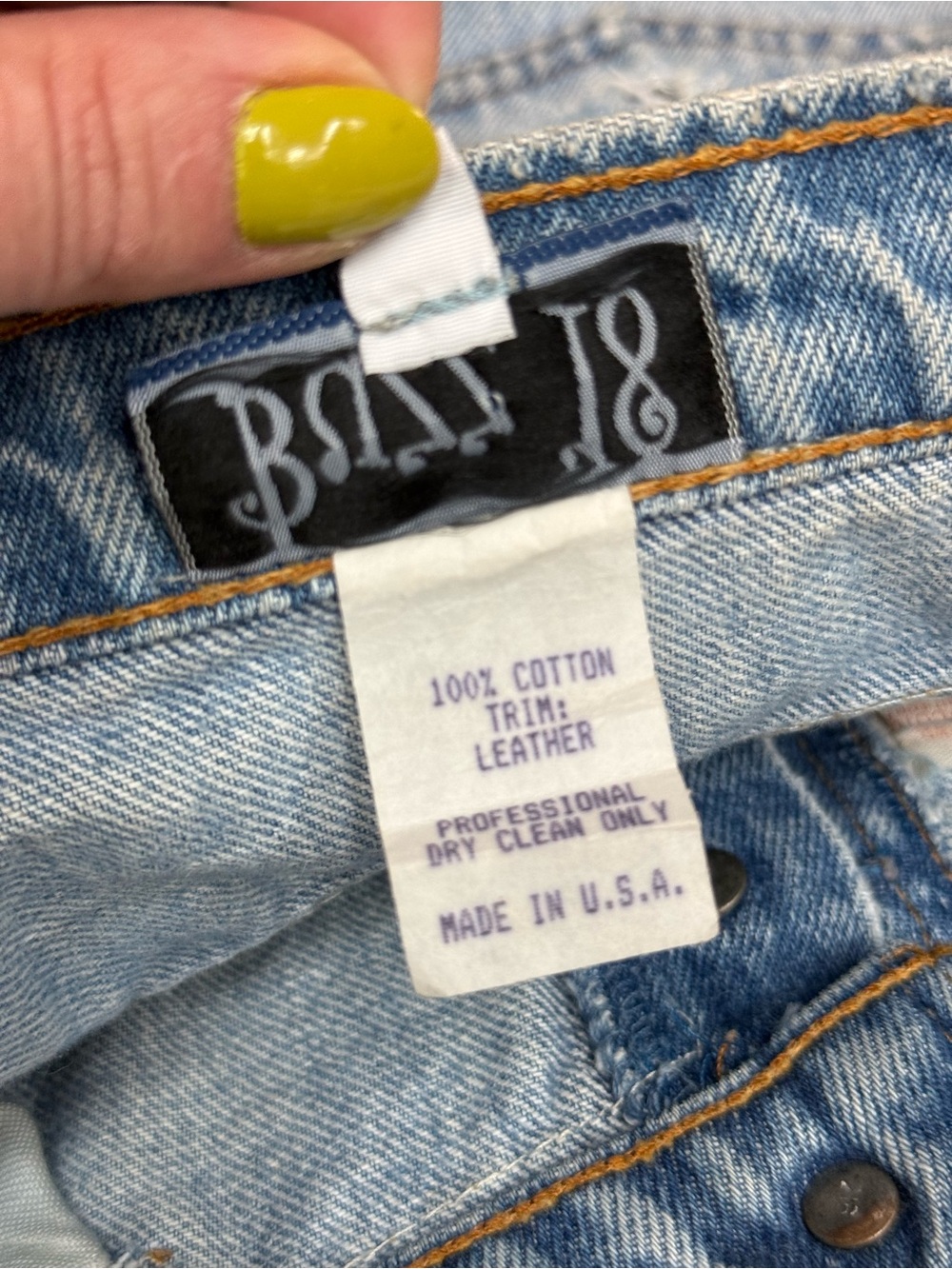 Vintage Leather Patchwork Skirt Upcycled Levi’s 501 Denim Jeans Size 12 - Picture 12 of 16
